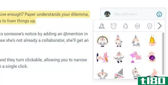 Dropbox Paper Comments and Stickers