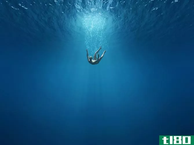 Man Falling in Ocean and Drowning