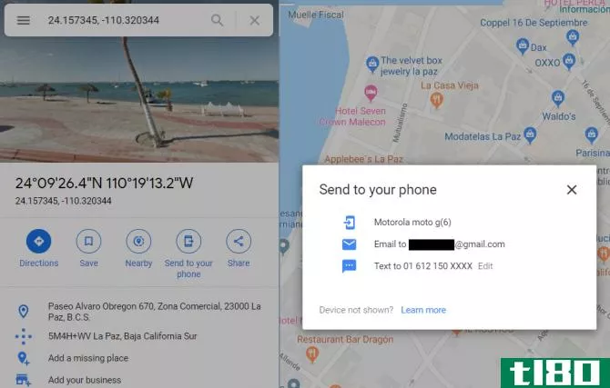 google maps send to phone desktop