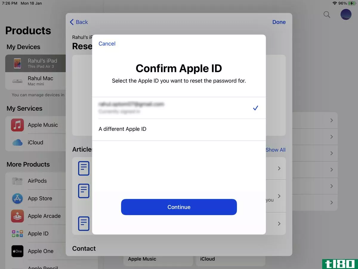 reset apple ID through your friend Apple Support app