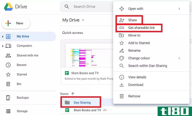 google drive share folder
