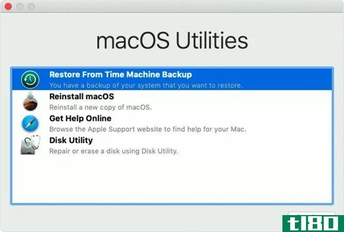 Restoring data from a Time Machine backup