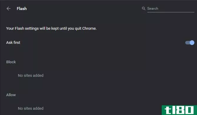 Chrome Flash Settings