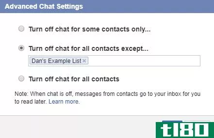 facebook chat settings