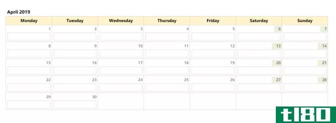 monthly calendar with task list 