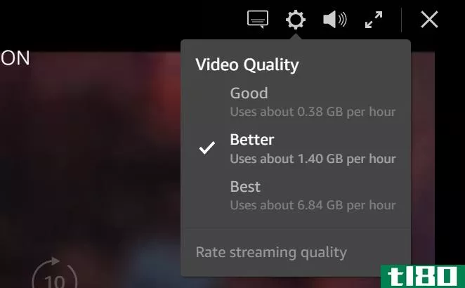 Amazon Prime Video quality settings