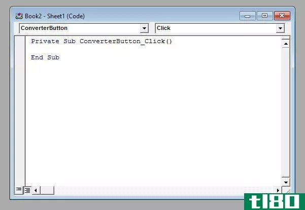 Excel Coding Window