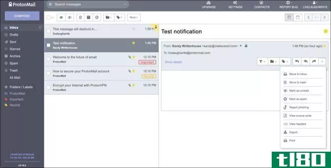 ProtonMail quick email acti***