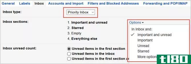 gmail settings priority inbox