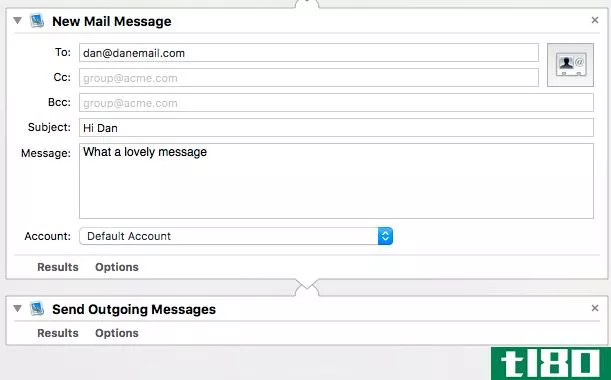 automator outgoing message schedule email mac