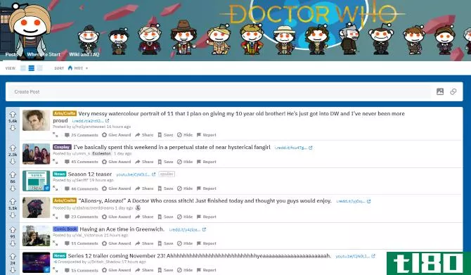 Find other Doctor Who fans online at Reddit