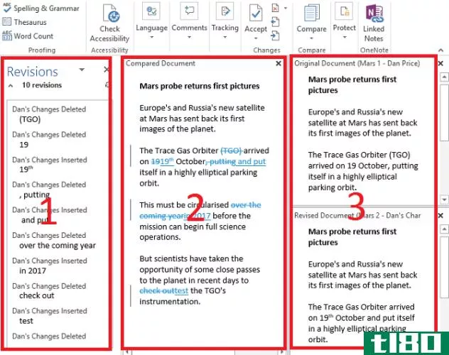 microsoft word compare docs all versi***