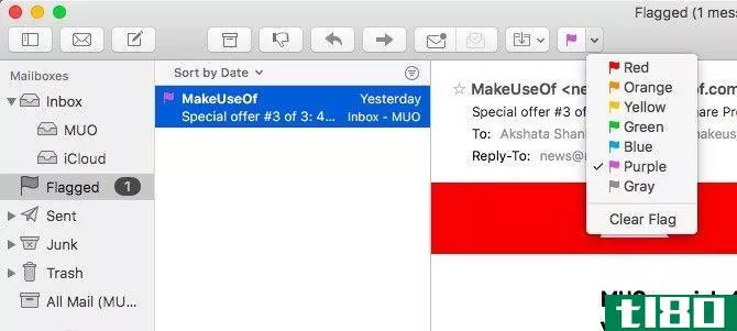 Mac Mail -- Flagged Email