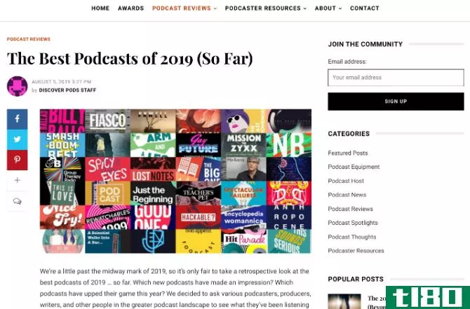 Discover Pods is full of listicles of best podcast and episodes for every genre