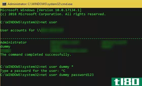 NET USER command to change the Windows password via the CMD.exe prompt.