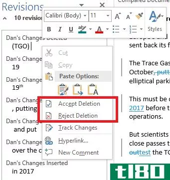 microsoft word compare docs accept changes