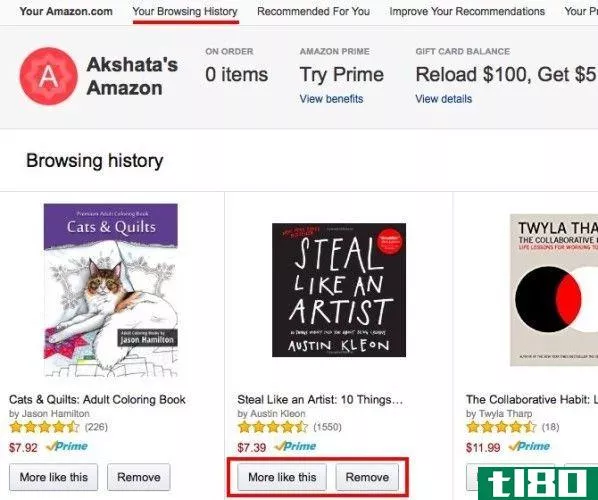 Amazon Browsing History