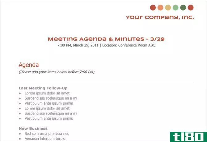 Google Docs Meeting Agenda Template
