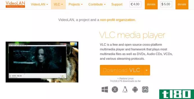 VLC Media Player Website Screenshot