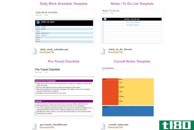 OneNote gem template collection