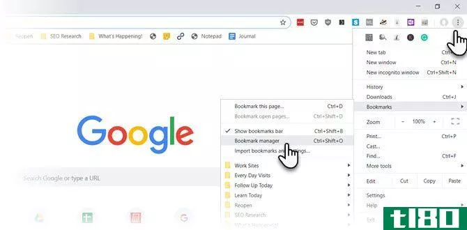 Open Chrome's Bookmark Manager