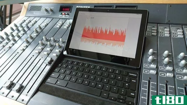 Podcasting Studio Equipment With Laptop and Soundboard