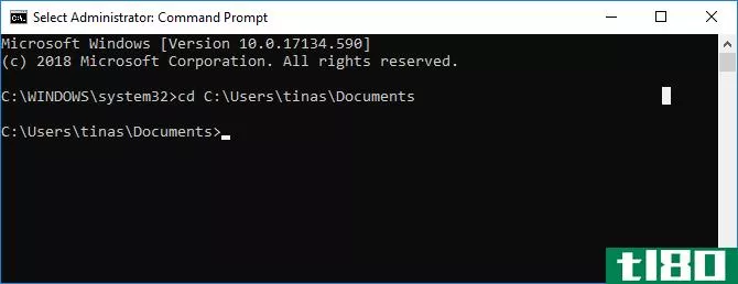 Navigate to file path in Windows Command Prompt.