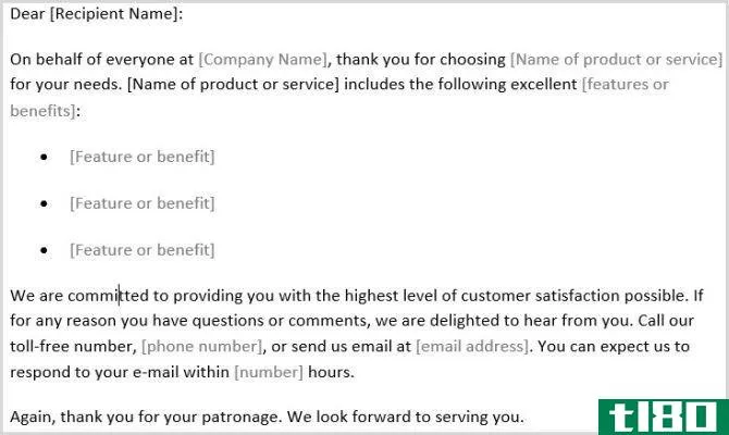 Thank Customer Letter Template Word
