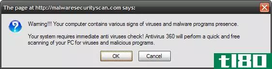 fake malware warning button