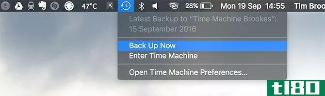 Time Machine Back Up Now Mac
