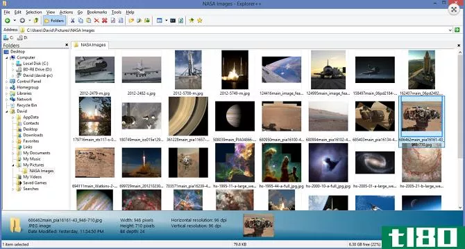 This is a screen capture of the Windows File Explorer alternative explorer++ main screen