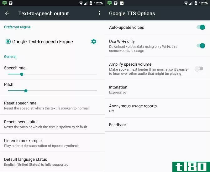 Android-Text-to-Speech-Settings