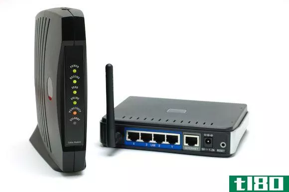 photo of a router and switch