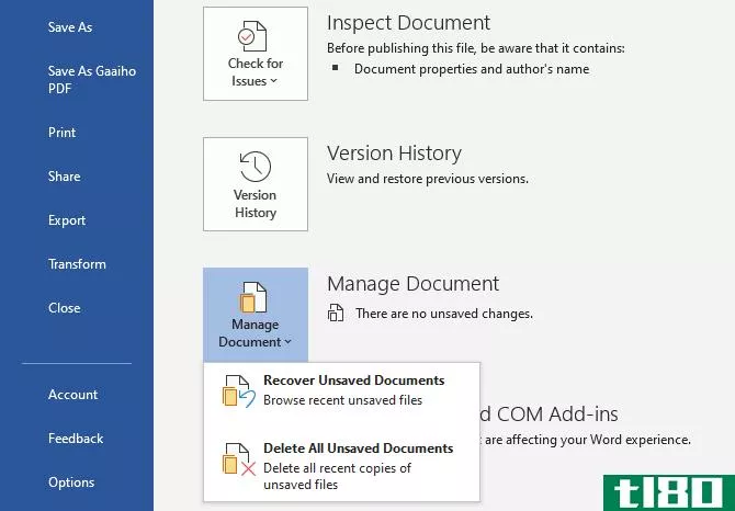 microsoft office 2019 recover unsaved documents