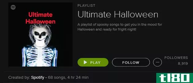 Spotify Playlist -- Ultimate Halloween