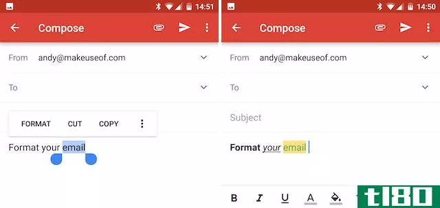 Android Gmail Format Your Messages