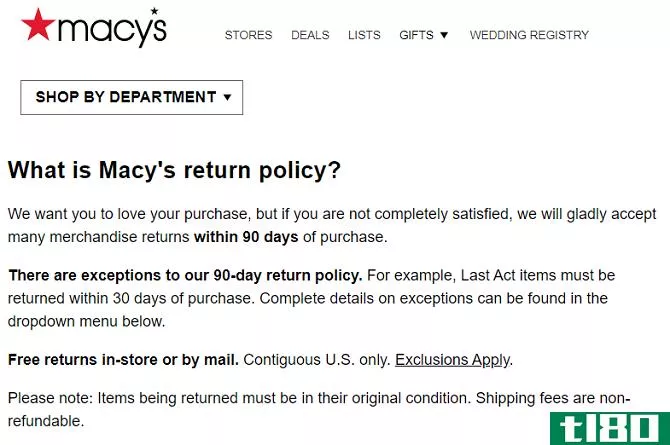 macy's return policy without receipt