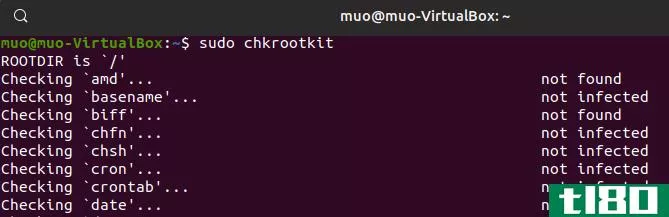 linux antivirus chkrootkit command line