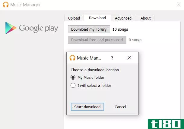 google music manager download page