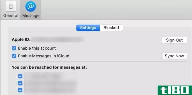 Viewing enabled iMessage numbers and email address on macOS