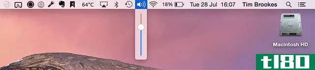 Mac volume control through menu bar