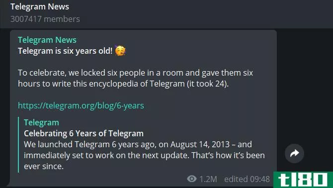 Telegram Channel Message Example
