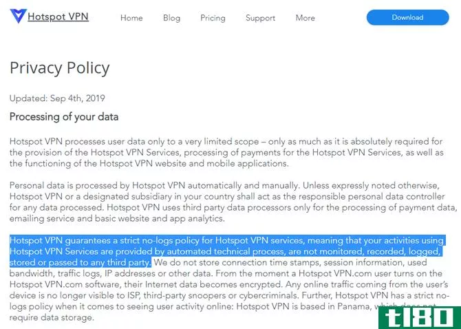 Hotspot VPN Privacy Updated