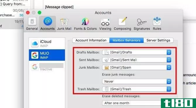 Mac Mail -- Mailbox Mapping