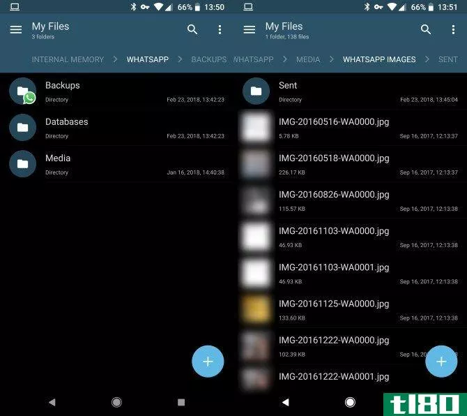 This shows how to recover Whatsapp chats using a file manager