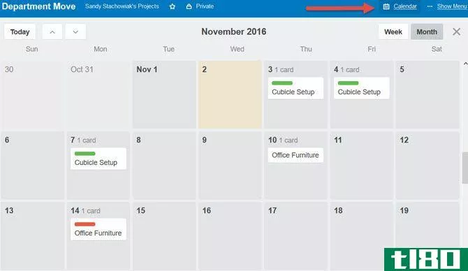 Trello Dept Move Calendar