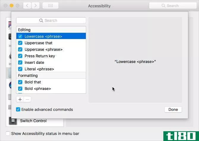 Accessibility Dictation List of Voice Commands