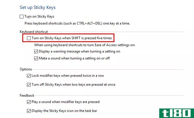 sticky keys opti***