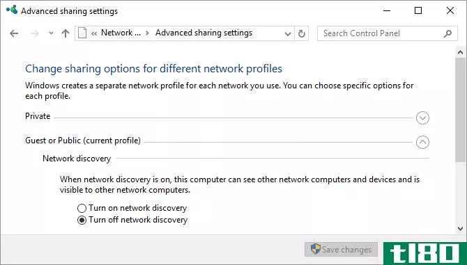 Windows 10 Advanced Network Sharing Settings