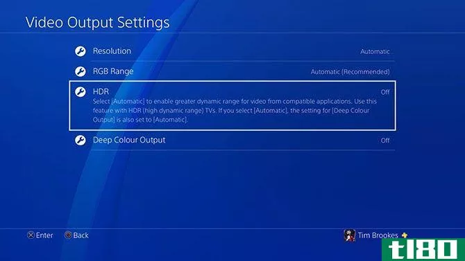 PlayStation 4 HDR Feature Settings
